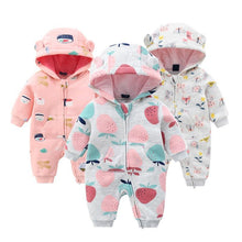 Load image into Gallery viewer, Baby Rompers Long Sleeve Zip Hooded Jumpsuits Playsuits for Toddler Boy/Girl For Autumn and Winter Season
