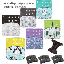 Load image into Gallery viewer, Reusable Waterproof Diaper Baby Bamboo Charcoal Diaper One Size Pocket Baby Nappies For Kids Set