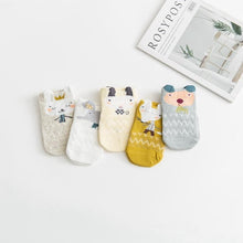 Load image into Gallery viewer, 5 Pairs Thin Combed Cotton Cute Animal Baby Socks Mesh Short Socks For Newborns Boys & Girls
