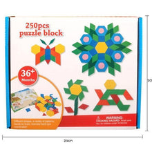 Load image into Gallery viewer, 250pcs Wooden Geometric Clever Board Puzzle 3D Board Toy Baby Early Educational Learning Toys for Children Game (Multicolor)