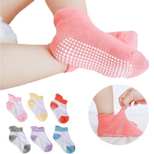 Load image into Gallery viewer, 6 Pairs Cotton Baby 's Non-slip Boat Low Cut Floor Socks With Rubber Grips For Boys & Girls Sock