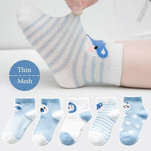 Load image into Gallery viewer, 5Pair Set Cotton Baby Girls Socks Thin Summer Breathable Mesh Kids Toddler Socks Cute Cartoon Children Socks Infant Socks for Kids