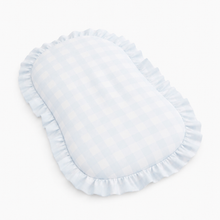 Load image into Gallery viewer, Blue Checkered Ruffle Baby Lounger Cover