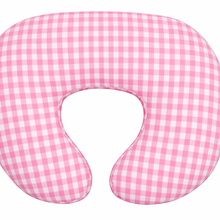 Load image into Gallery viewer, Pink Gingham Ruffle Nursing Pillow Cover