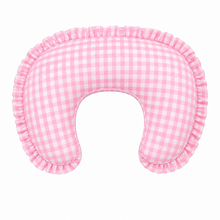 Load image into Gallery viewer, Pink Gingham Ruffle Nursing Pillow Cover
