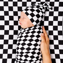 Load image into Gallery viewer, Race Black Checkered Knotted Hat