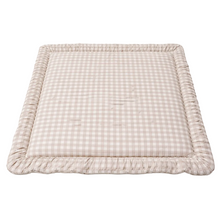 Load image into Gallery viewer, Beige Gingham Padded Baby Play Mat