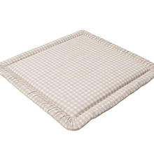 Load image into Gallery viewer, Beige Gingham Padded Baby Play Mat