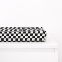Load image into Gallery viewer, Black Race Checkered Changing Pad Cover