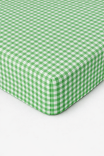 Load image into Gallery viewer, Green White Gingham Crib Sheet