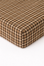 Load image into Gallery viewer, Brown Plaid Crib Sheet