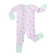 Load image into Gallery viewer, Tiny Blooms Ruffled Zippered Baby Romper
