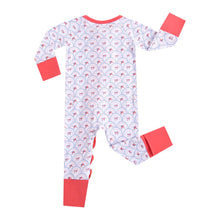 Load image into Gallery viewer, Liberty & Lace Ruffled Zippered Baby Romper