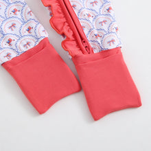 Load image into Gallery viewer, Liberty & Lace Ruffled Zippered Baby Romper