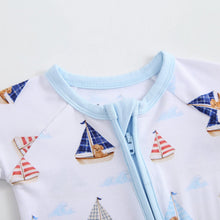 Load image into Gallery viewer, Ruff Waves Zippered Baby Romper
