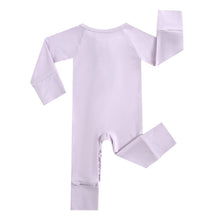 Load image into Gallery viewer, Wisteria Ruffled Zippered Baby Romper