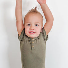 Load image into Gallery viewer, Olive Ribbed Romper