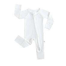 Load image into Gallery viewer, Snow Ribbed Zippered Baby Romper