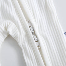 Load image into Gallery viewer, Snow Ribbed Zippered Baby Romper