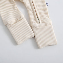 Load image into Gallery viewer, Oatmeal Ribbed Zippered Baby Romper