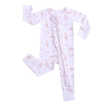 Load image into Gallery viewer, Bunny Tutu Ruffled Zippered Baby Romper