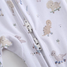 Load image into Gallery viewer, Dino Derby Zippered Baby Romper