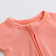 Load image into Gallery viewer, Joyful Coral Zippered Baby Romper