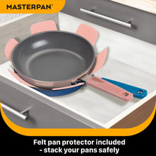 Load image into Gallery viewer, MASTERPAN Ceramic Nonstick Stovetop Oven Frypan & Skillet & Stainless Steel Lid Set, Clay Color 9.5"(24cm)