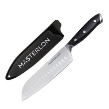 Load image into Gallery viewer, MASTERPAN Santoku Knife With Stainless Steel blade & Cover, 7" (18cm)