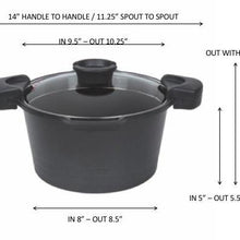Load image into Gallery viewer, MASTERPAN Nonstick Stock & Pasta Pot With Glass Lid Strainer, 5 QT., 9" (23cm)