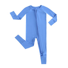 Load image into Gallery viewer, Pure Blue Zippered Baby Romper