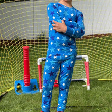 Load image into Gallery viewer, Blue Stars Long Sleeve Bamboo Set