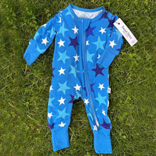 Load image into Gallery viewer, Blue Star Zip Onesie