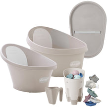 Load image into Gallery viewer, Shnuggle Growing Family Bath Time Bundle: Baby & Toddler Bath + Changing Mat Bundle - 7-Piece Set for Bath & Diaper Time