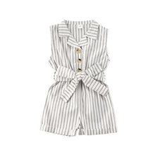 Load image into Gallery viewer, Baby Girls Clothes Sleeveless Turn-down Collar One-Pieces Romper Solid Color Girls Jumpsuit Dress for Girls