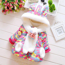Load image into Gallery viewer, Modern Children's Winter Cartoon Cute Rabbit Infant Outerwear Hooded Baby Girls Jackets For Girls