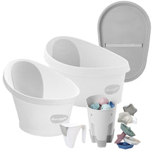 Load image into Gallery viewer, Shnuggle Growing Family Bath Time Bundle: Baby & Toddler Bath + Changing Mat Bundle - 7-Piece Set for Bath & Diaper Time