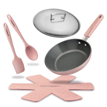 Load image into Gallery viewer, MASTERPAN Ceramic Nonstick Stovetop Oven Frypan & Skillet & Stainless Steel Lid Set, Clay Color 9.5"(24cm)