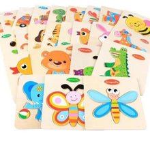 Load image into Gallery viewer, Baby Toys Wooden 3D Puzzle Cartoon Animal Intelligence Kids Educational Brain Teaser Children Tangram Shapes Learning