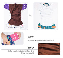 Load image into Gallery viewer, Modern Eco-friendly Diaper New 4pcs/set Washable Coffee Mesh Cloth Diaper Cover Adjustable Nappyies For Kids