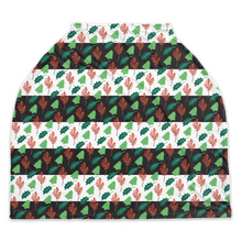 Load image into Gallery viewer, Trees & Holly Car Seat Cover, Nursing Cover for Christmas Baby