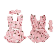 Load image into Gallery viewer, Baby Girl Ruffled Solid Color Sleeveless Backless Romper Jumpsuit Comfy Outfit Excellent Gift For Your Baby Girl