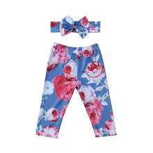 Load image into Gallery viewer, Baby Girls Floral Printed Elastic Waist Big Flower Bottoms Leggings Pants Toddler Trousers With Bow In Set For Girls And Baby and Newborn Baby