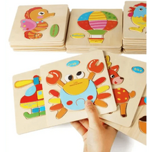 Load image into Gallery viewer, Baby Wooden Puzzle Toys for Toddlers Developing Educational Kids Toys For Children Game Cartoon Animal Gift 3 Years