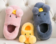 Load image into Gallery viewer, Winter Cute Cartoon Kids Soft Cotton Shoes Baby Shoe Small Yellow Duck Slippers For Children