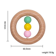 Load image into Gallery viewer, Modern Wooden Rattle Beech Bear Hand Teething Wooden Ring Baby Rattles Play Educational Toys For Kids