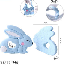 Load image into Gallery viewer, Baby Teether Silicone Rabbit Food Grade Bunny Teether Nursing Teething Accessories Silicone Animal Teether For Kids and Baby
