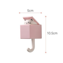 Load image into Gallery viewer, Cartoon Cat Hook Self Adhesive Dormitory Bedroom Door Hangers Hooks Key Umbrella Towel Cap Coat Rack Wall Animal Decoration Rack Non-Marking Hook Nail-Free Animal Hook Entrance Key Strong Sticking Hook