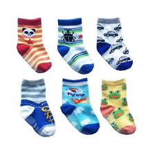 Load image into Gallery viewer, Children Cotton 6 Pairs/Set Anti-slip Socks For Boys Girl Rubber Kid Floor Sock With Grips For 0 To 6 Years Kids