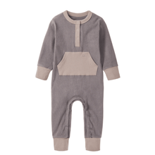 Load image into Gallery viewer, Colorblock Ribbed Romper - Graphite